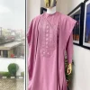 A Ballet Slipper pink connected Embriodery Agbada, buba & sokoto