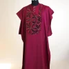 A Barn Red, Sun Set In The East Embroidery Detailing Agbada