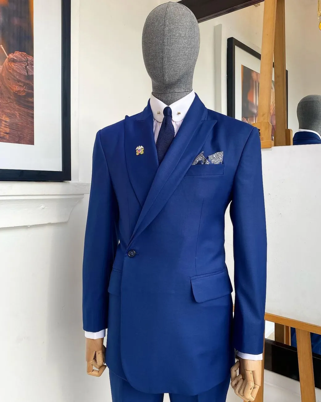 A Bespoke reloaded “Arthur Richards” Navy blue business/corporate 3 lapel suit