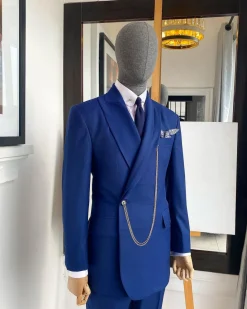 A Bespoke reloaded “Arthur Richards” Navy blue business/corporate 3 lapel suit