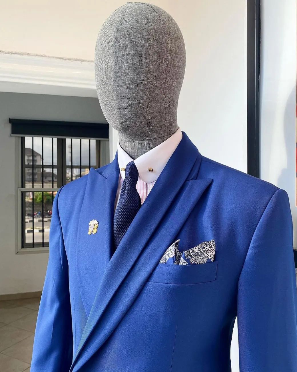 A Bespoke reloaded “Arthur Richards” Navy blue business/corporate 3 lapel suit