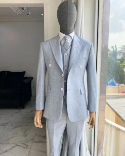 A Bespoke reloaded “peaky blinders” Irish blue Peak lapel suit