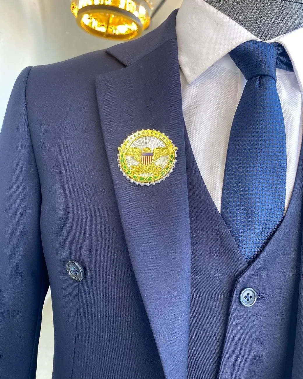 A Bespoke reloaded “peaky blinders” navy blue notch lapel suit