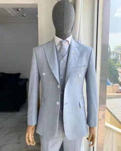A Bespoke reloaded “peaky blinders” Irish blue Peak lapel suit