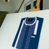 A Blue Mix Dotted Space Front flap African Kaftan