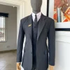 A “Board Room” Jorgecarli Classic Super 140’s Fabric Shadow Grey Notch Lapel Suit