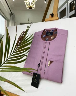 A Bright Onions Front Flap Short-Sleeve African Senator Kaftan Native