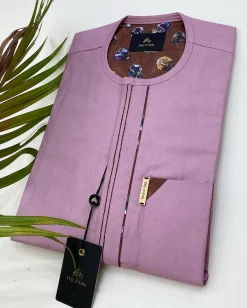A Bright Onions Front Flap Short-Sleeve African Senator Kaftan Native