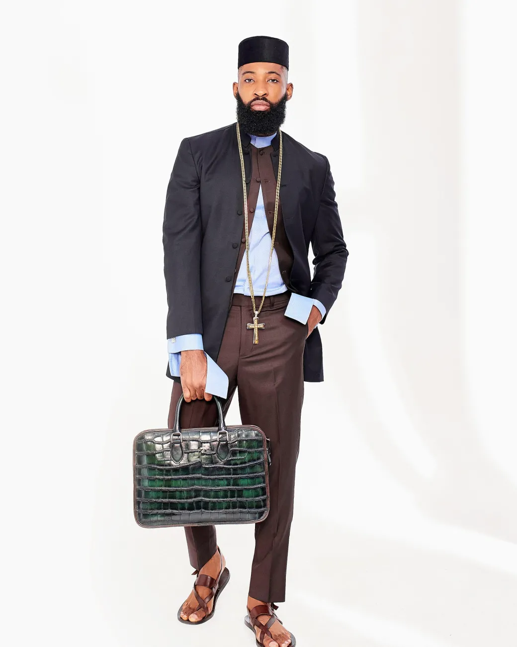 A Brown African Kaftan 4 Piece