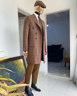 A Brown windowpane reloaded “peaky blinders” Business suit