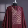 A Burgundy connected Mazeline with keke Elemu embroidery details agbada