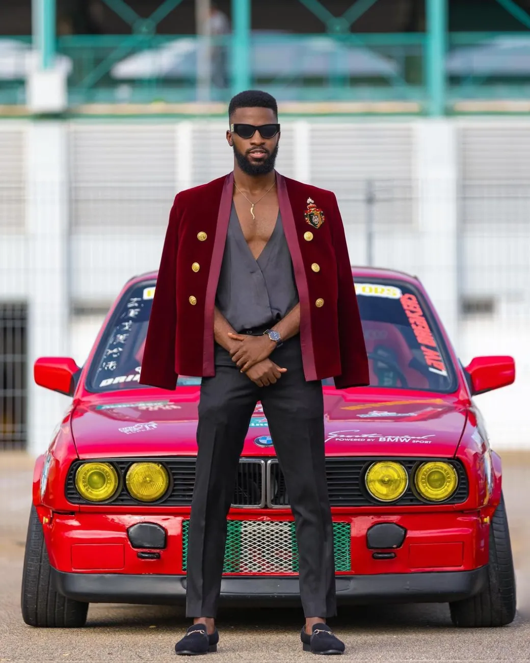 A Burgundy Velvet Blazer Jacket Suit