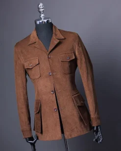 A “Car” walnut brown corduroy blazers jacket.