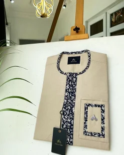 A Carton-coloured Swarovski stone detailing on the flap and pocket African Kaftan and Sokoto