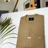 A Champagne Gold lower flap ruffles detailing kaftan