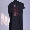 A Charcoal Black, Anchor, Wheel & Sailor Wire Embroidery Details Agbada