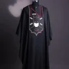 A charcoal black, “Batman VS Gotham” embroidery details agbada