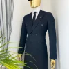 A Charcoal Black Bespoke “Peaky Blinders” Peak Lapel Suit