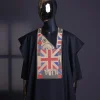A Charcoal black, “British racing” embroidery details agbada, 3/4 sleeve kaftan & sokoto