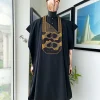A Charcoal Black, Connected Medulla And Wooven Pattern Embroidery Agbada