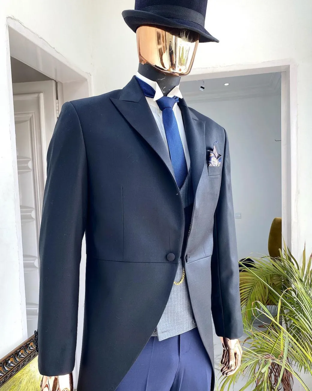 A Charcoal Black “Duke of Bridgerton ”Peak Lapel suit