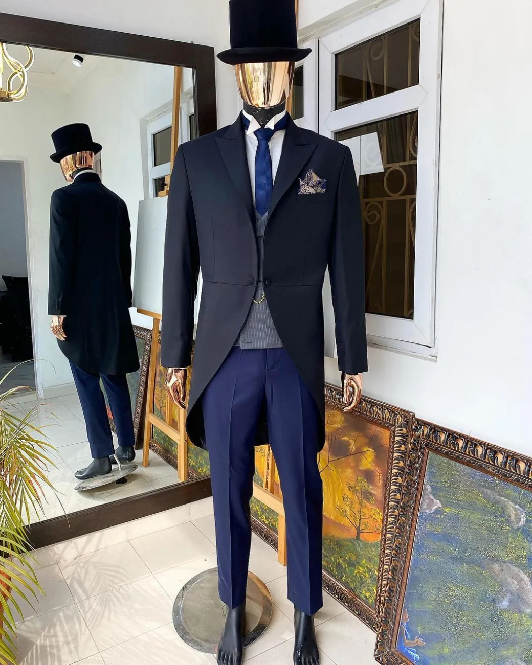 A Charcoal Black “Duke of Bridgerton ”Peak Lapel suit