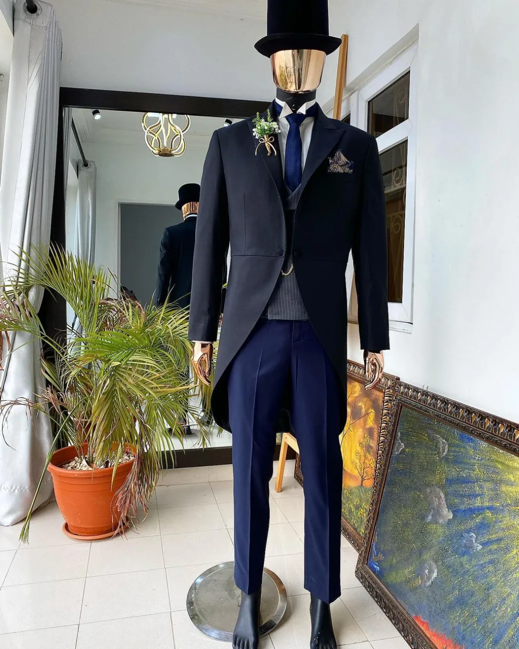 A Charcoal Black “Duke of Bridgerton ”Peak Lapel suit