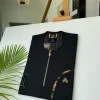 A Charcoal Black Gold ZIP opening, a cross-display functional pocket detailing Kaftan