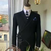 A Charcoal Black “Herd Immunity” Wrap Single Button Breasted Suit