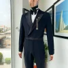 A Charcoal black Jump “Juxedo” peak lapel tuxedo suit
