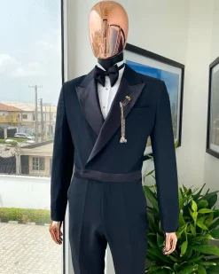 A Charcoal black Jump “Juxedo” peak lapel tuxedo suit