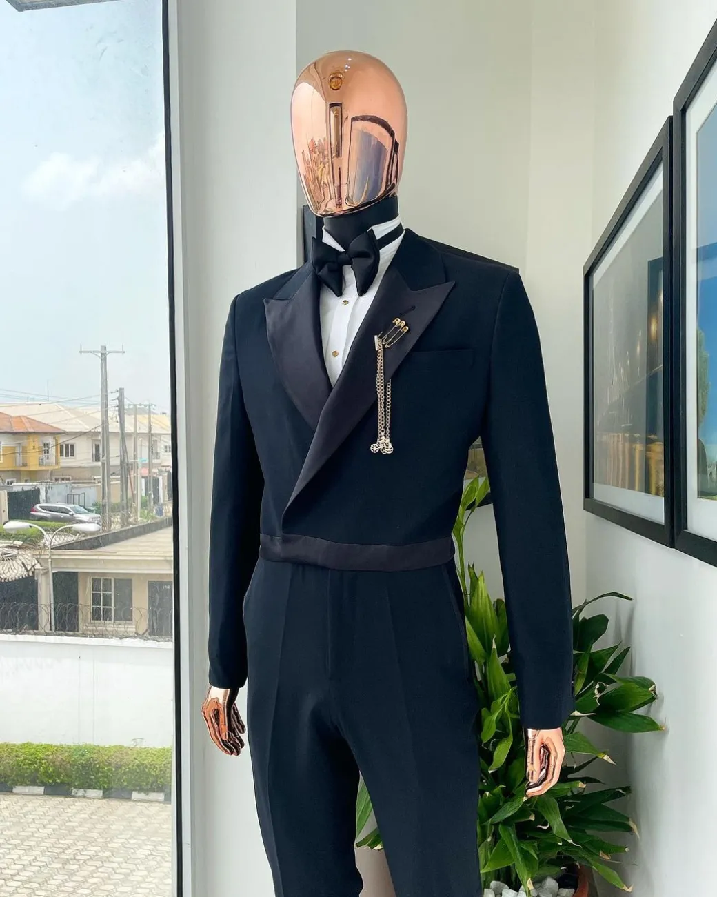 A Charcoal black Jump “Juxedo” peak lapel tuxedo suit