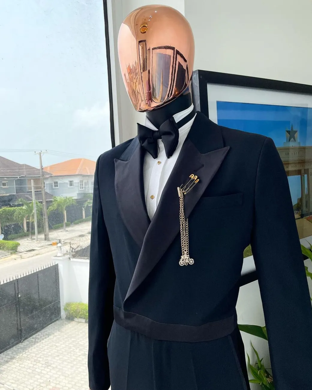 A Charcoal black Jump “Juxedo” peak lapel tuxedo suit