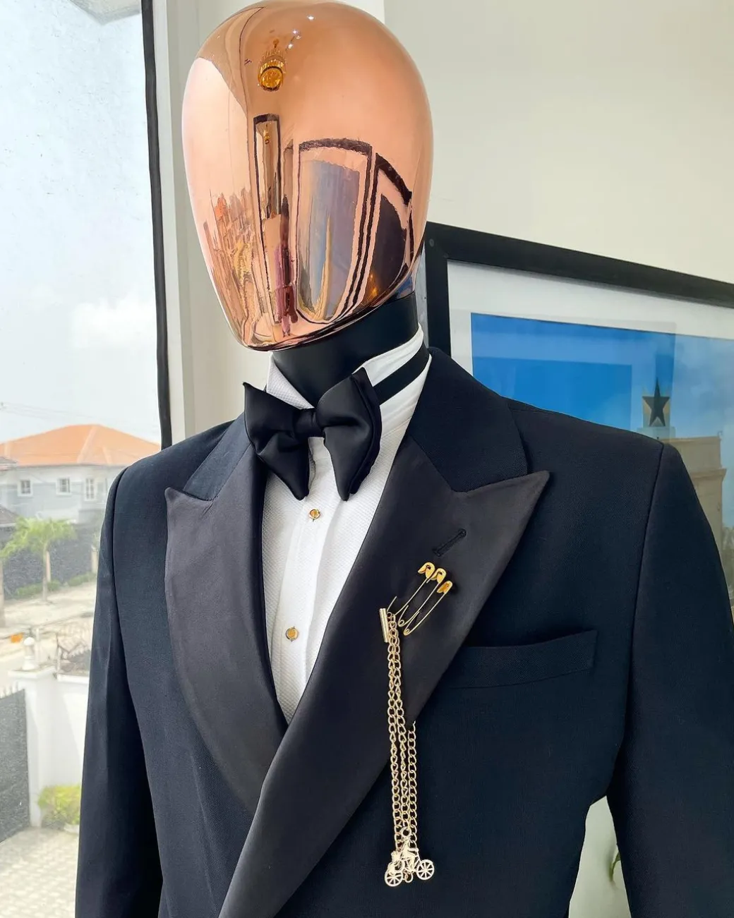A Charcoal black Jump “Juxedo” peak lapel tuxedo suit