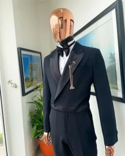 A Charcoal black Jump “Juxedo” peak lapel tuxedo suit
