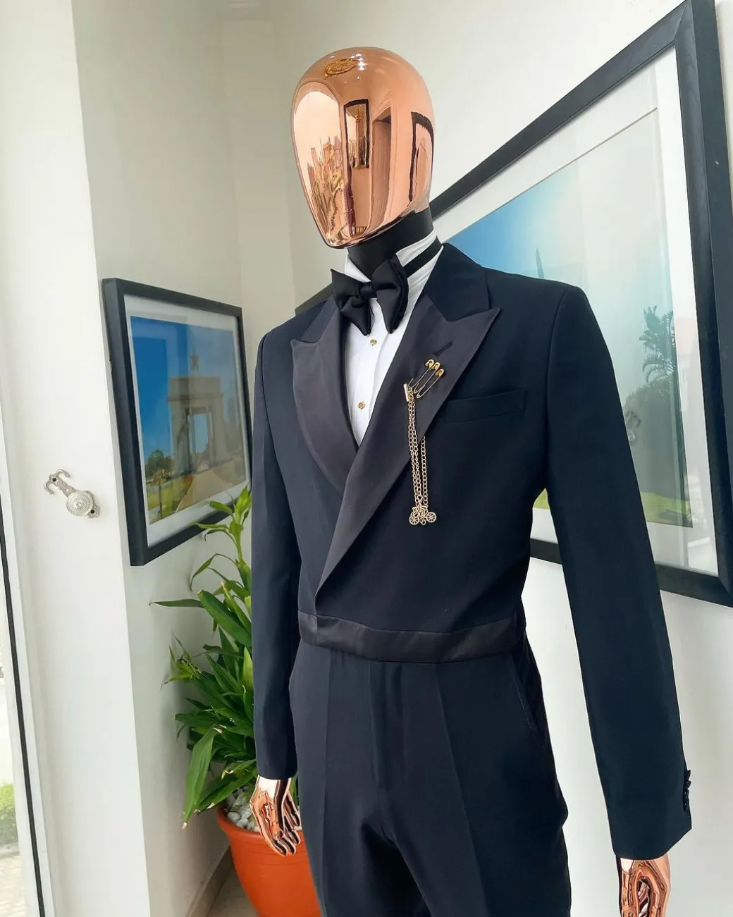 A Charcoal black Jump “Juxedo” peak lapel tuxedo suit