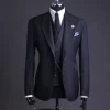A Charcoal black, knitted, notch lapel suit