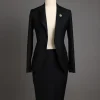 A Charcoal Black Notch Lapel Suit.