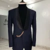 A Charcoal Black Notch Lapel Business 2 Button Men’s suit