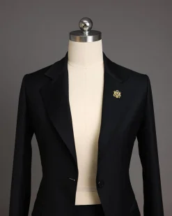 A Charcoal Black Notch Lapel Suit.