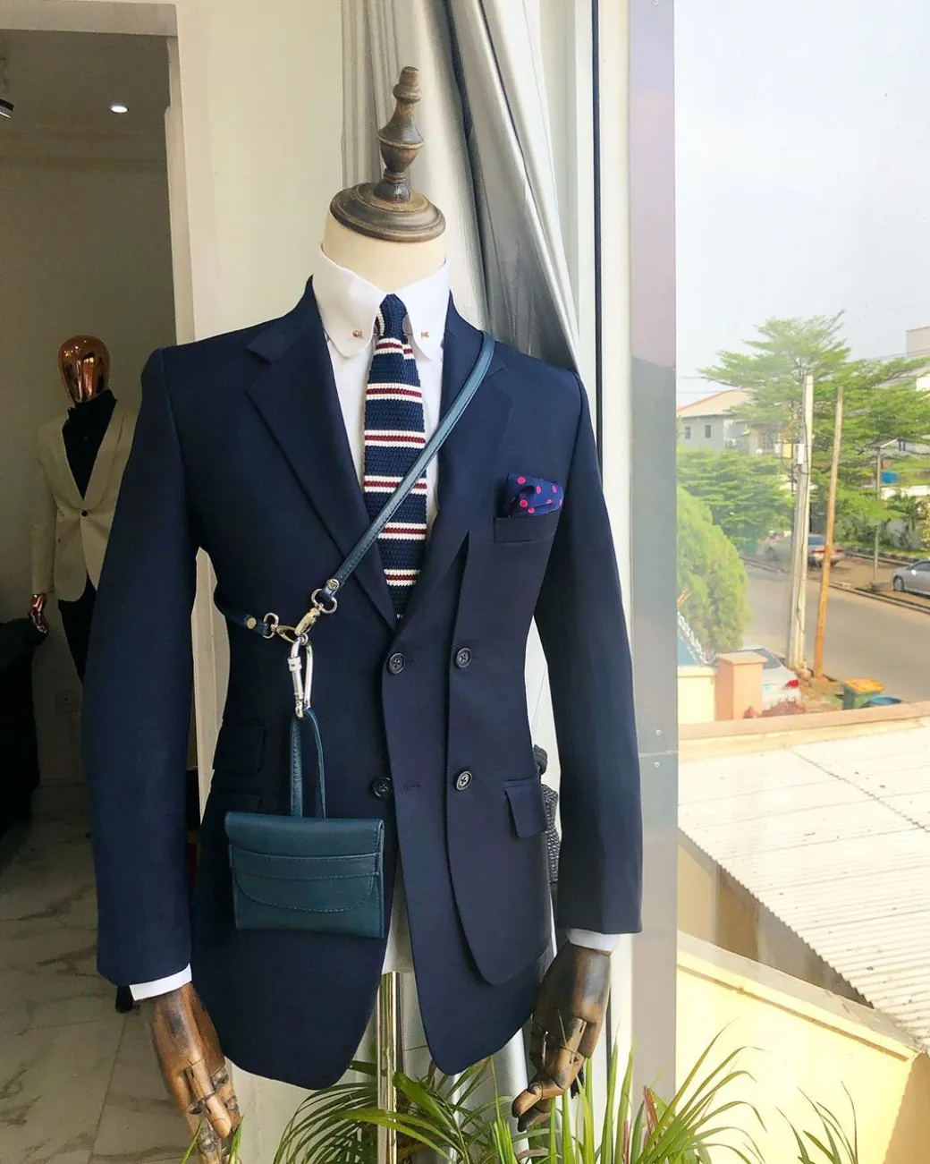 A Charcoal Black Reloaded “Catch Me If You Can” Double Left Breasted Notch lapel Suit