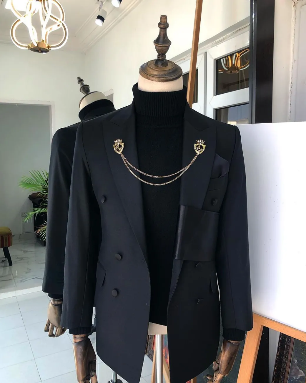 A Charcoal black Reloaded “oranmiyan” double breasted suit