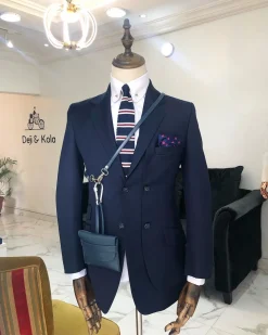 A Charcoal Black Reloaded “Catch Me If You Can” Double Left Breasted Notch lapel Suit
