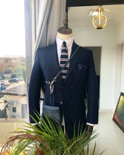 A Charcoal Black Reloaded “Catch Me If You Can” Double Left Breasted Notch lapel Suit