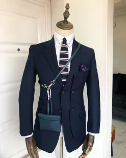 A Charcoal Black Reloaded “Catch Me If You Can” Double Left Breasted Notch lapel Suit