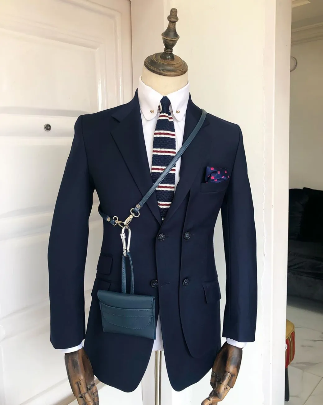 A Charcoal Black Reloaded “Catch Me If You Can” Double Left Breasted Notch lapel Suit