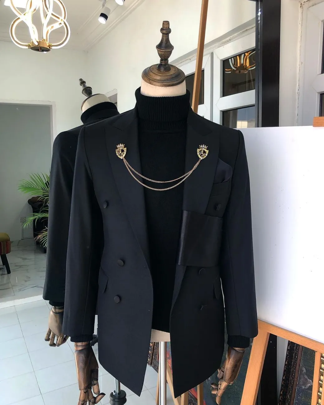 A Charcoal black Reloaded “oranmiyan” double breasted suit