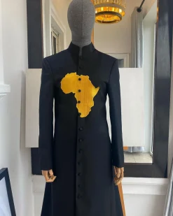 A Charcoal Black “Road To Wakanda” Regal Safari Suit