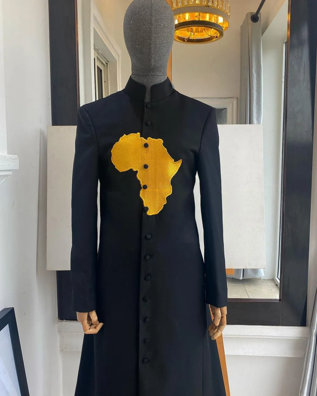 A Charcoal Black “Road To Wakanda” Regal Safari Suit