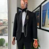 A Charcoal Black Shawl Lapel Suit